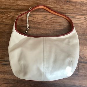 White Coach Purse with Red Trim